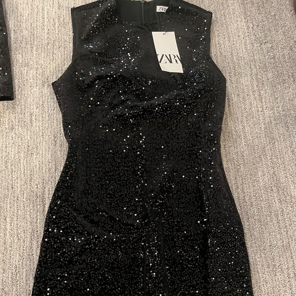 Zara black sleeveless sequined sheath dress - XS - Picture 1 of 2